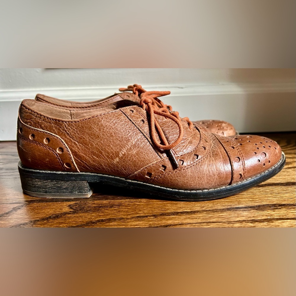 Miz Mooz Brown Leather Brogue Oxford Women’s 8